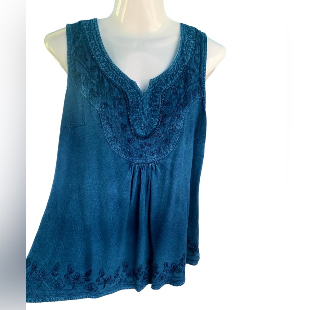 NORTH STYLE Denim Sleeveless top, Large.